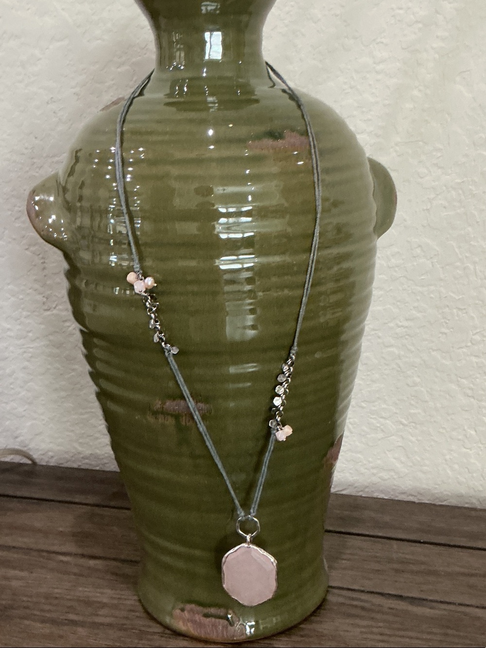 Silpada Pink Pendant Necklace with Silver Accents